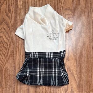 Chic Plaid Dog Dress with Crown Detail